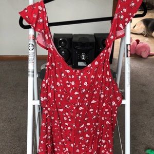 Red floral dress
